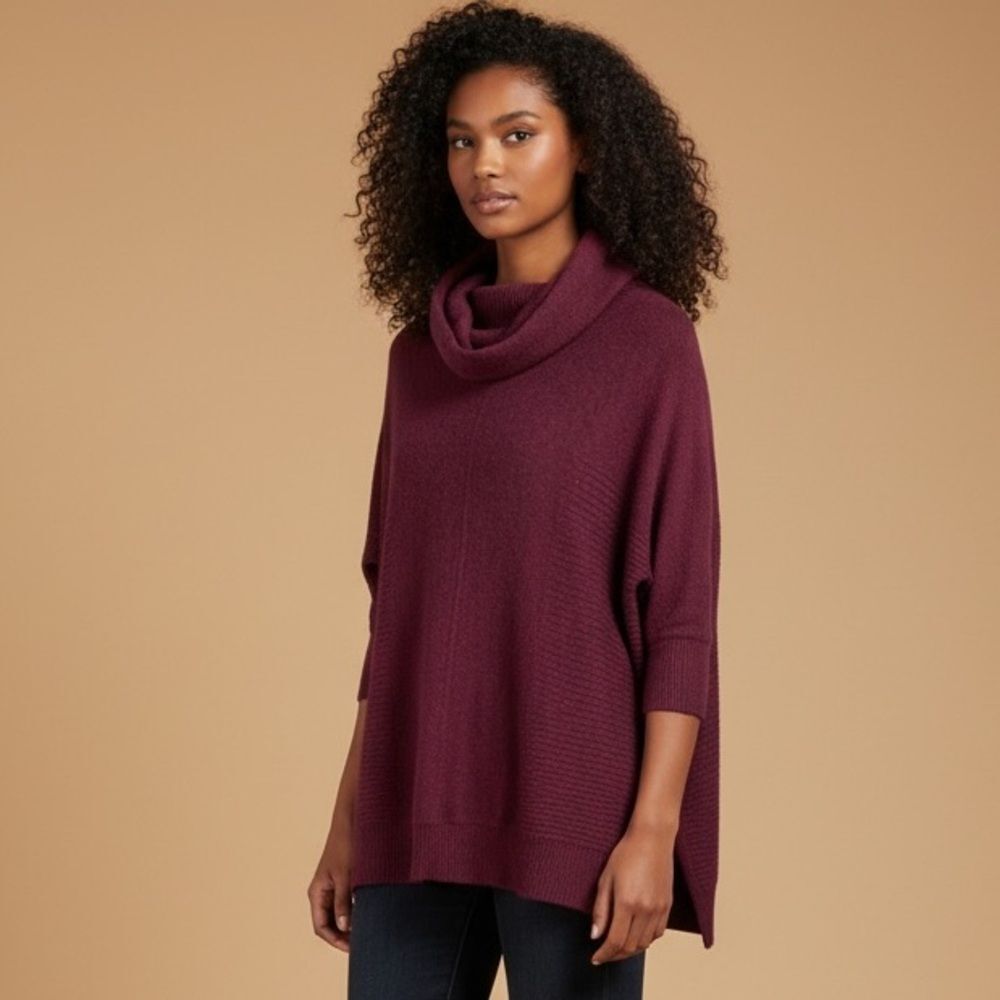 Halogen cashmere cowl neck tunic sweater